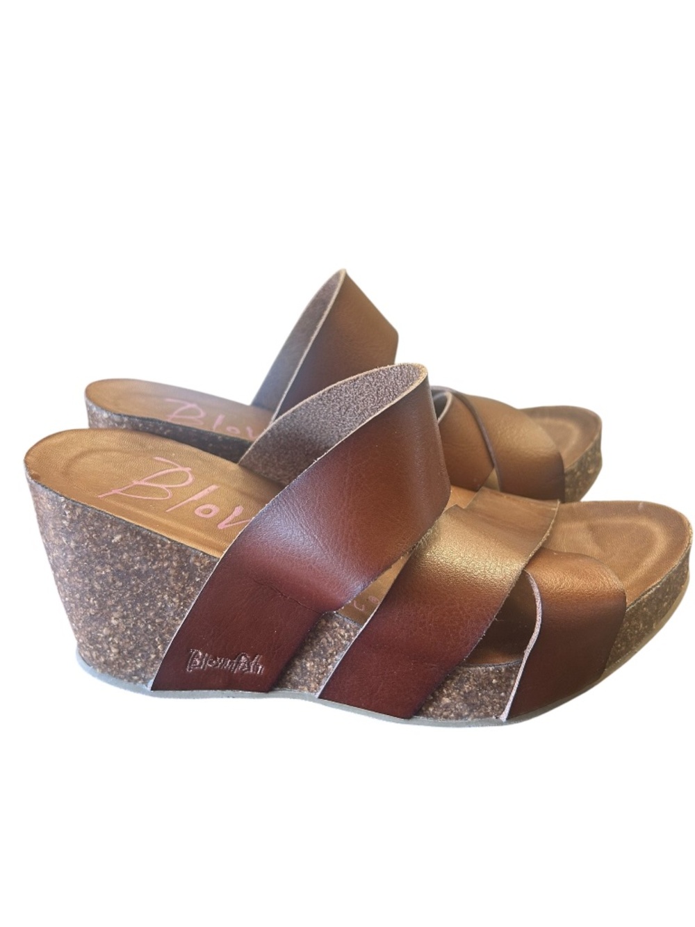 Women’s Blowfish Wedge Leather Sandals Size 6.5